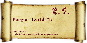 Merger Izaiás névjegykártya